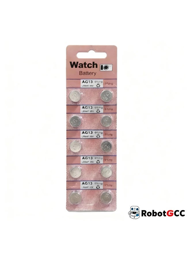 وبوت جي سي سي بطارية زر قلوية AG13 LR44 LR13 بجهد 1.55 فولت – عبوة 20 حبة (2 عبوات × 10) | جهد ثابت | بطارية خالية من الزئبق للساعات، الألعاب، الآلات الحاسبة، موازين الحرارة والأجهزة الإلكترونية الصغيرة - Image 2